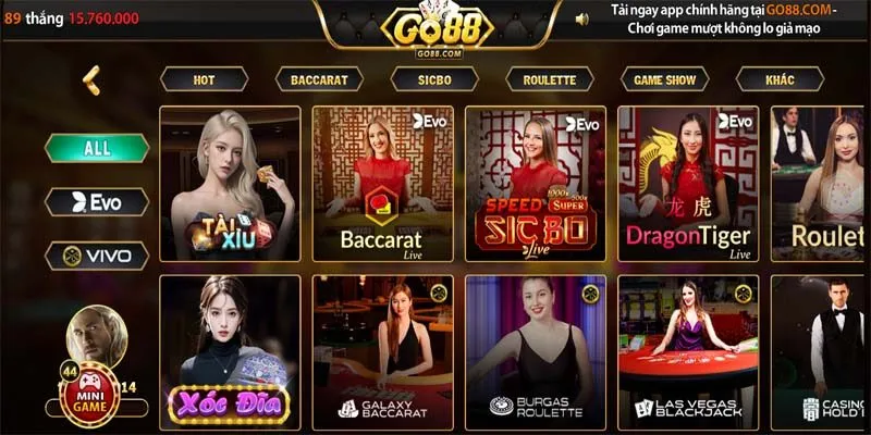 Sơ lược về Live Casino Go88 – tựa game hot nhất hiện nay