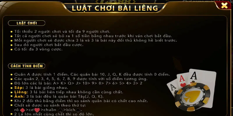 Quy tắc đánh bài Liêng Go88