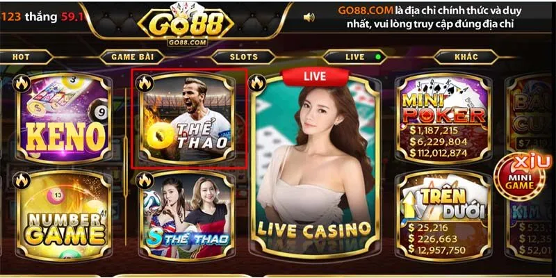 O Thể Thao Go88 Sảnh Game Ăn Tiền Nhanh Nhất Năm 2024