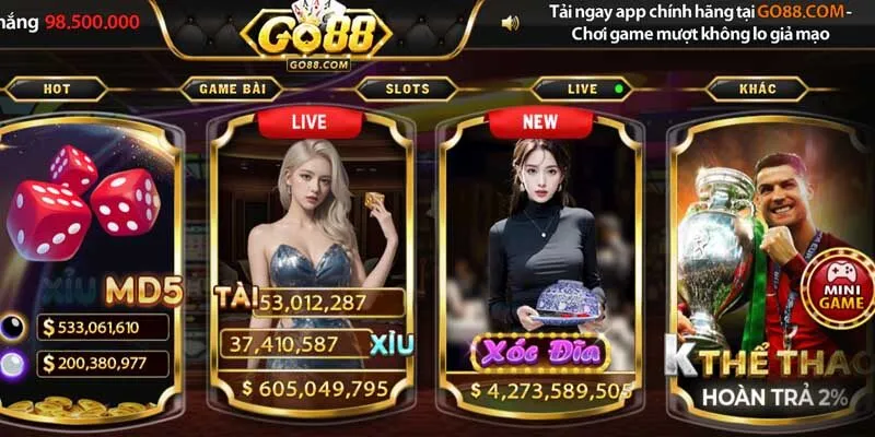 Tài Xỉu Livestream Go88 Cược Đơn Giản, Thắng Lợi Lớn